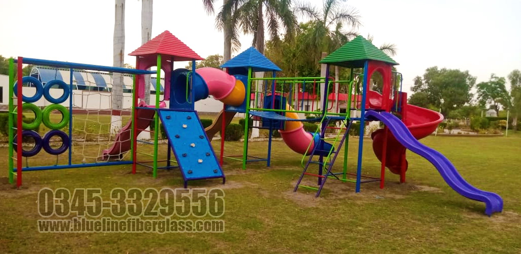 Kids Outdoor Garden Slide for School Parks and playarea Blue Line Fiberglass Karachi pakistan 6 1