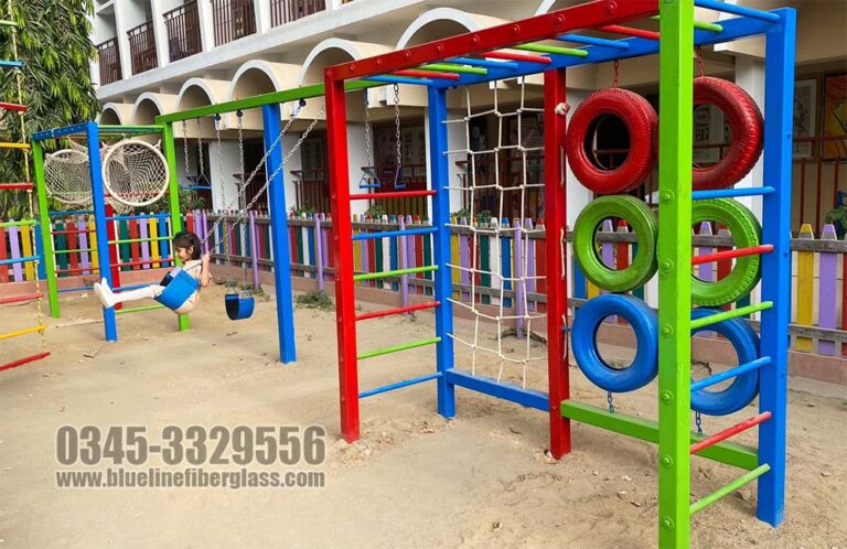 Swings climbers Monkey Bar Interactive Activities for School and Parks Blue Line Fiberglass Karachi Pakistan