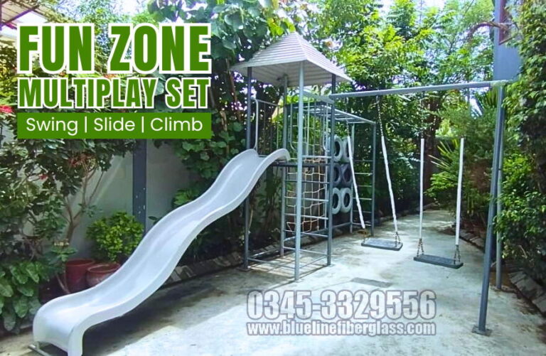 Swing Slide Climber Multi playset Blue Line Fiberglass Karachi Pakistan