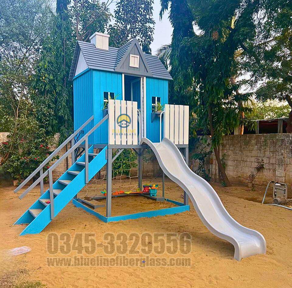 Tree House Jungle Gym Swing Slide Climber grden outdoor playground equipments Blue Line Fiberglass Karachi Pakistan