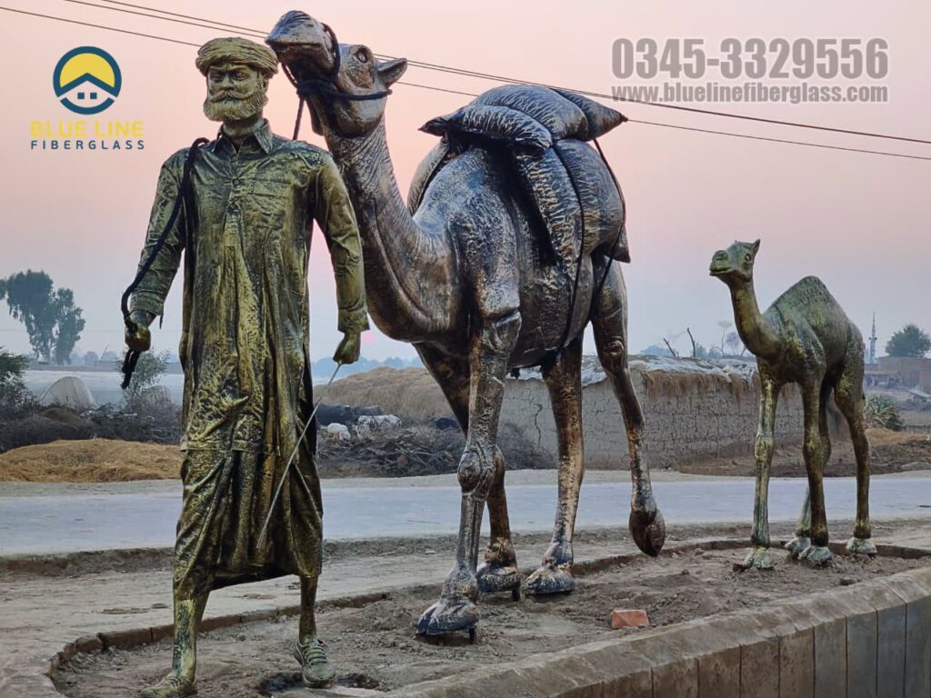 Camel Sculpture statue Blue Line Fiberglass Karachi Pakistan
