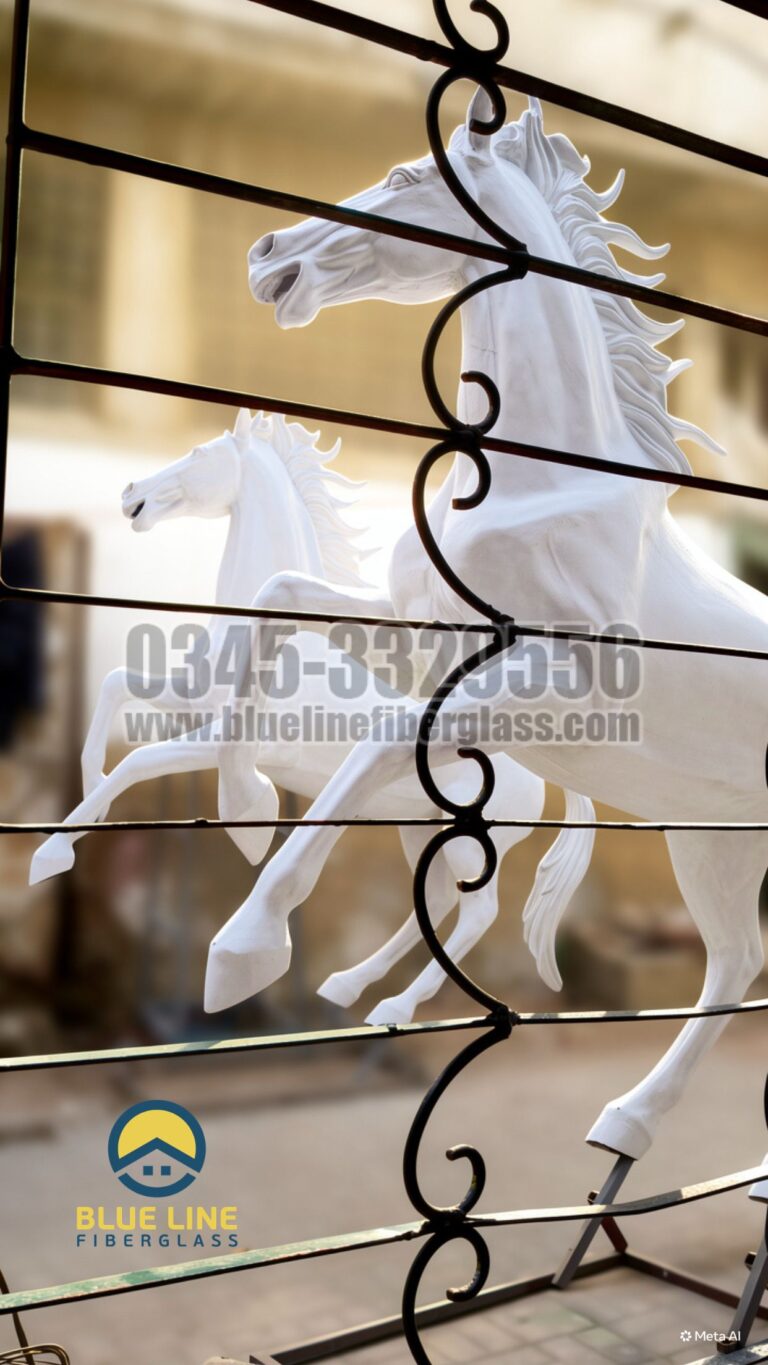 Horse Sculpture Blue Line Fiberglass Karachi Pakistan